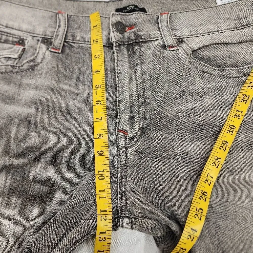 True Religion Ricky Relaxed Straight Jeans Gray Wash T Flap Pocket Size 42